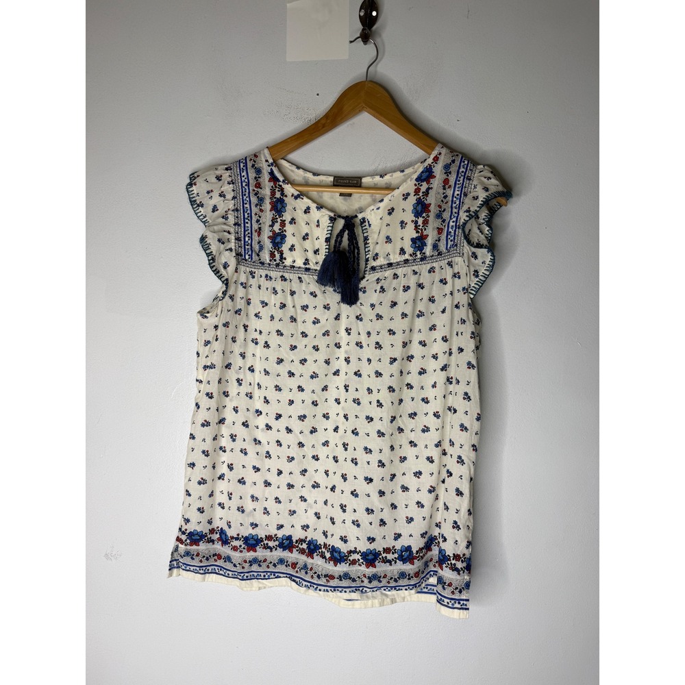 New J.Crew Point Sur Flutter-sleeve Peasant Top‎ in Cotton Voile Size large tall